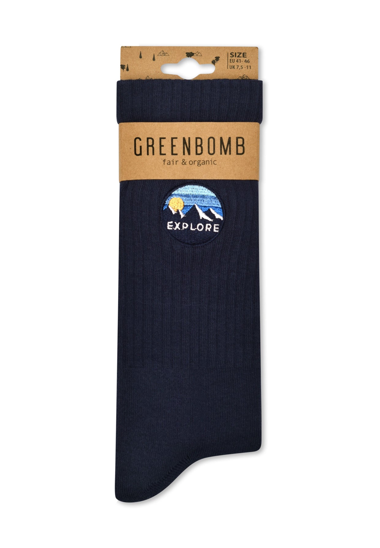 Navy: Lässige Socken aus Bio-Baumwoll Mix für Unisex [16680]