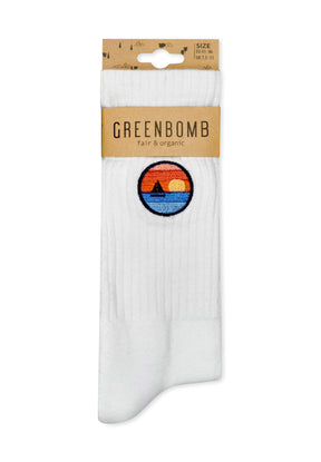 White: Lässige Socken aus Bio-Baumwoll Mix für Unisex [16688]