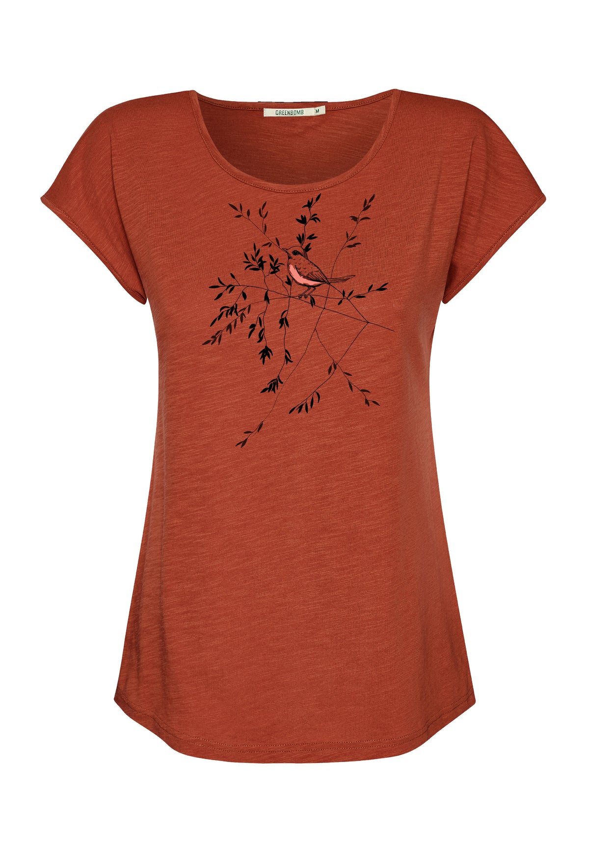 Clay Red: Lässiges T-Shirt aus Bio-Baumwolle für Damen [16689]
