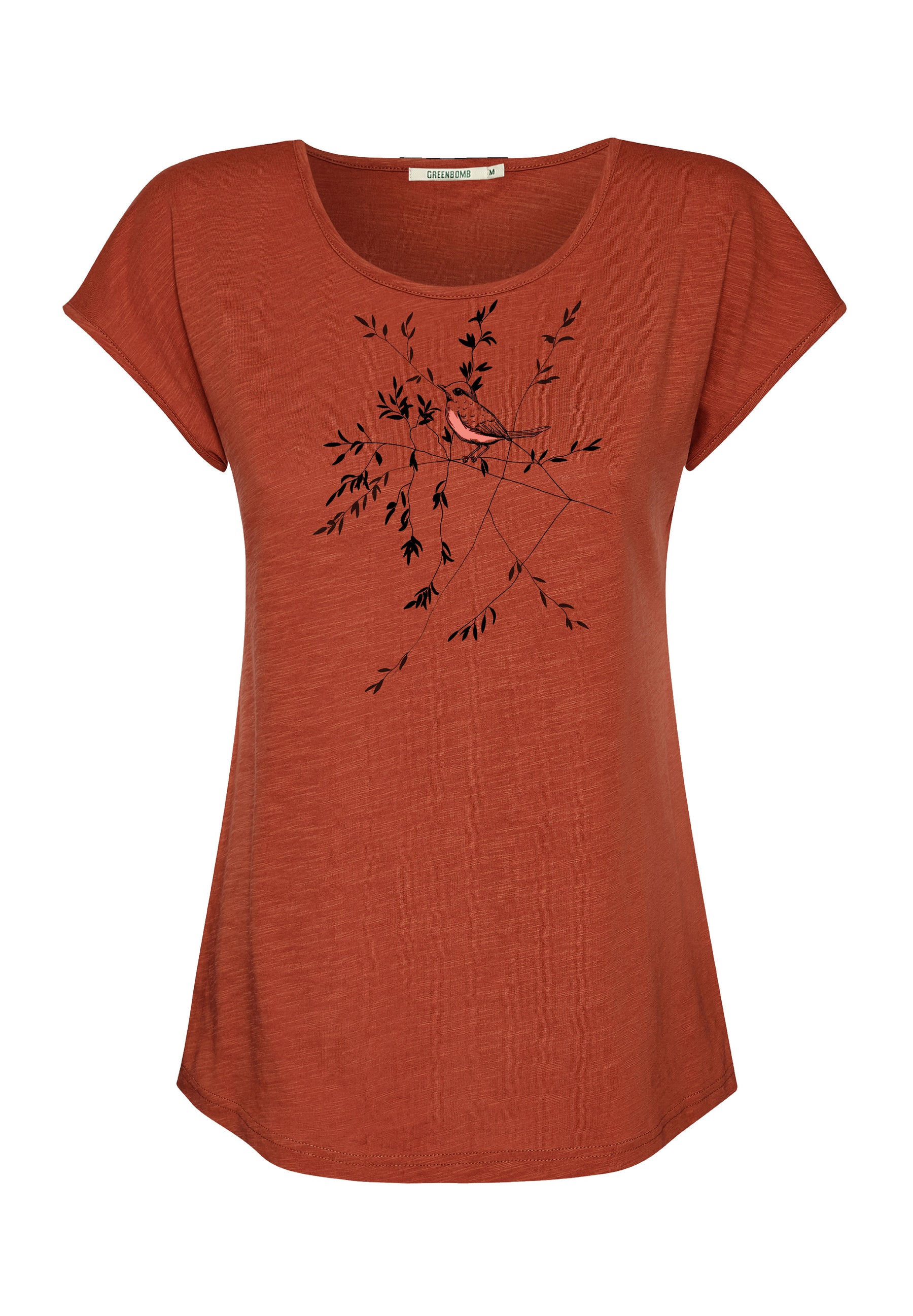 Clay Red: Lässiges T-Shirt aus Bio-Baumwolle für Damen [16689]