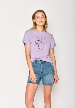 Lilac: Lässiges T-Shirt aus Bio-Baumwolle für Damen [16703]