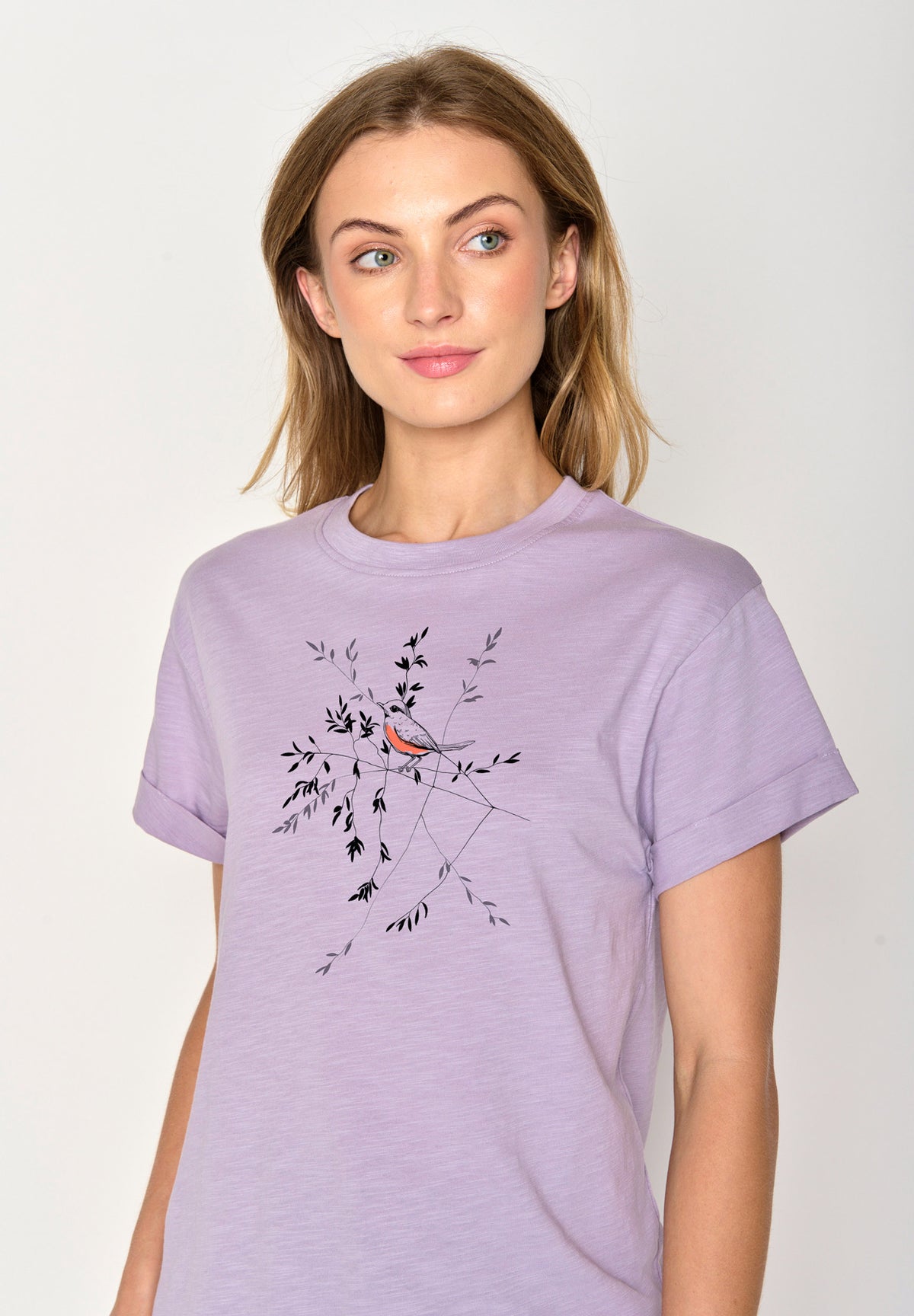 Lila:  Lässiges T-Shirt aus Bio-Baumwolle für Damen [16705]
