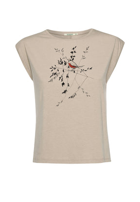 Latte: Lässiges Shirt aus LENZING™ TENCEL™ Mix für Damen [16706]