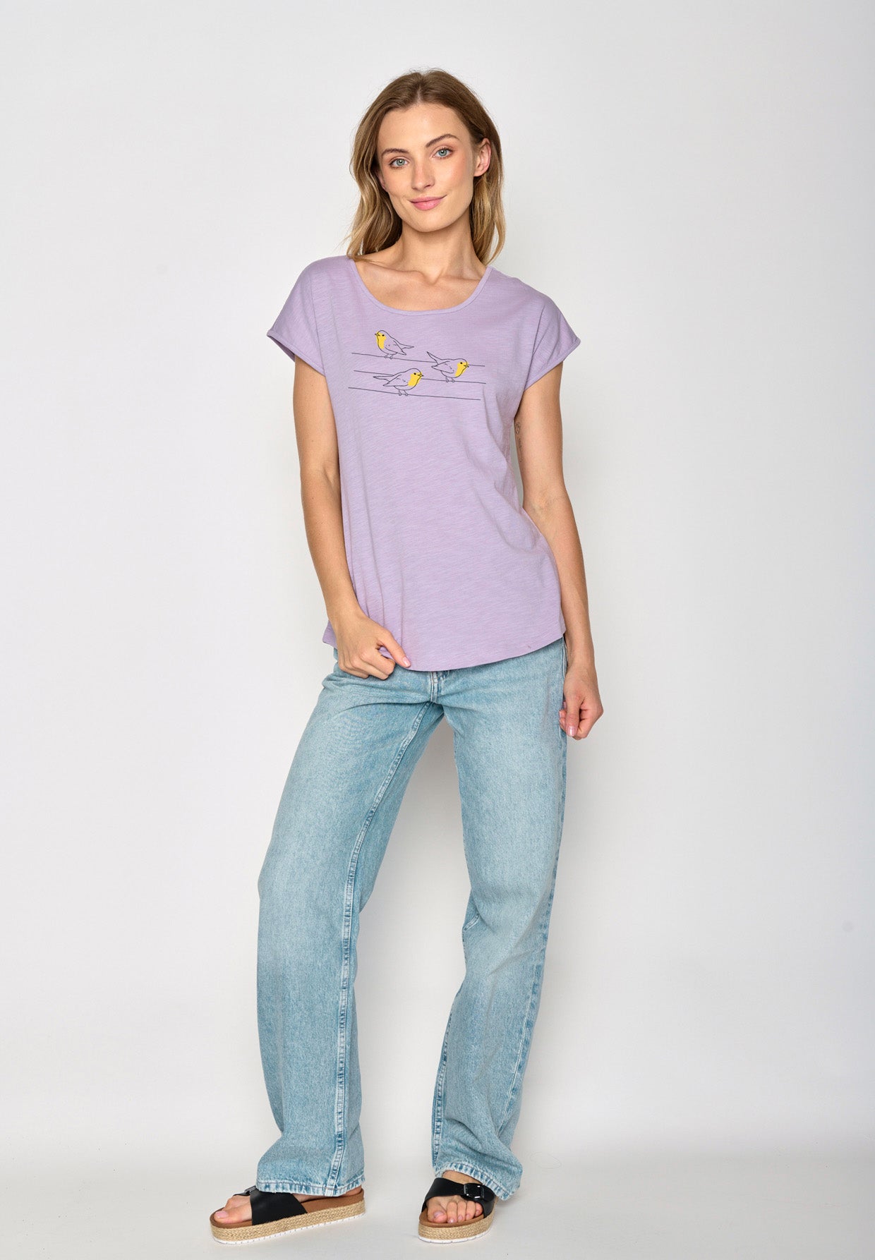 Lilac: Lässiges T-Shirt aus Bio-Baumwolle für Damen [16713]