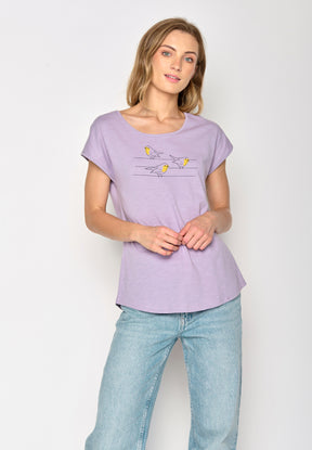 Lilac: Lässiges T-Shirt aus Bio-Baumwolle für Damen [16714]
