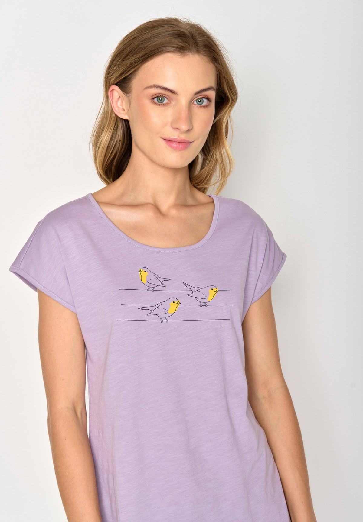 Lila:  Sportliches T-Shirt aus Bio-Baumwolle für Damen [16716]