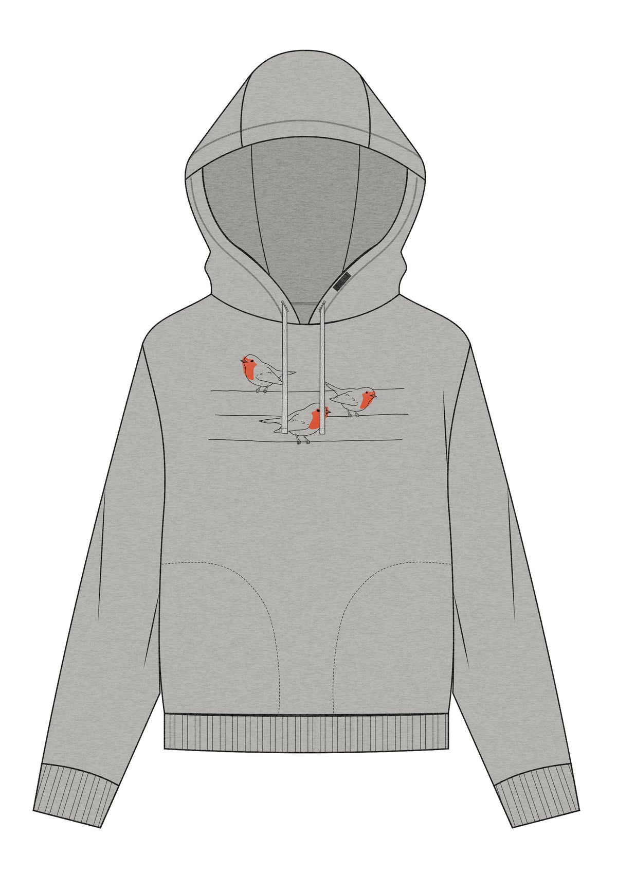 Grau:  Gemütlicher Hoodie aus Bio-Baumwoll Mix für Damen [16717]