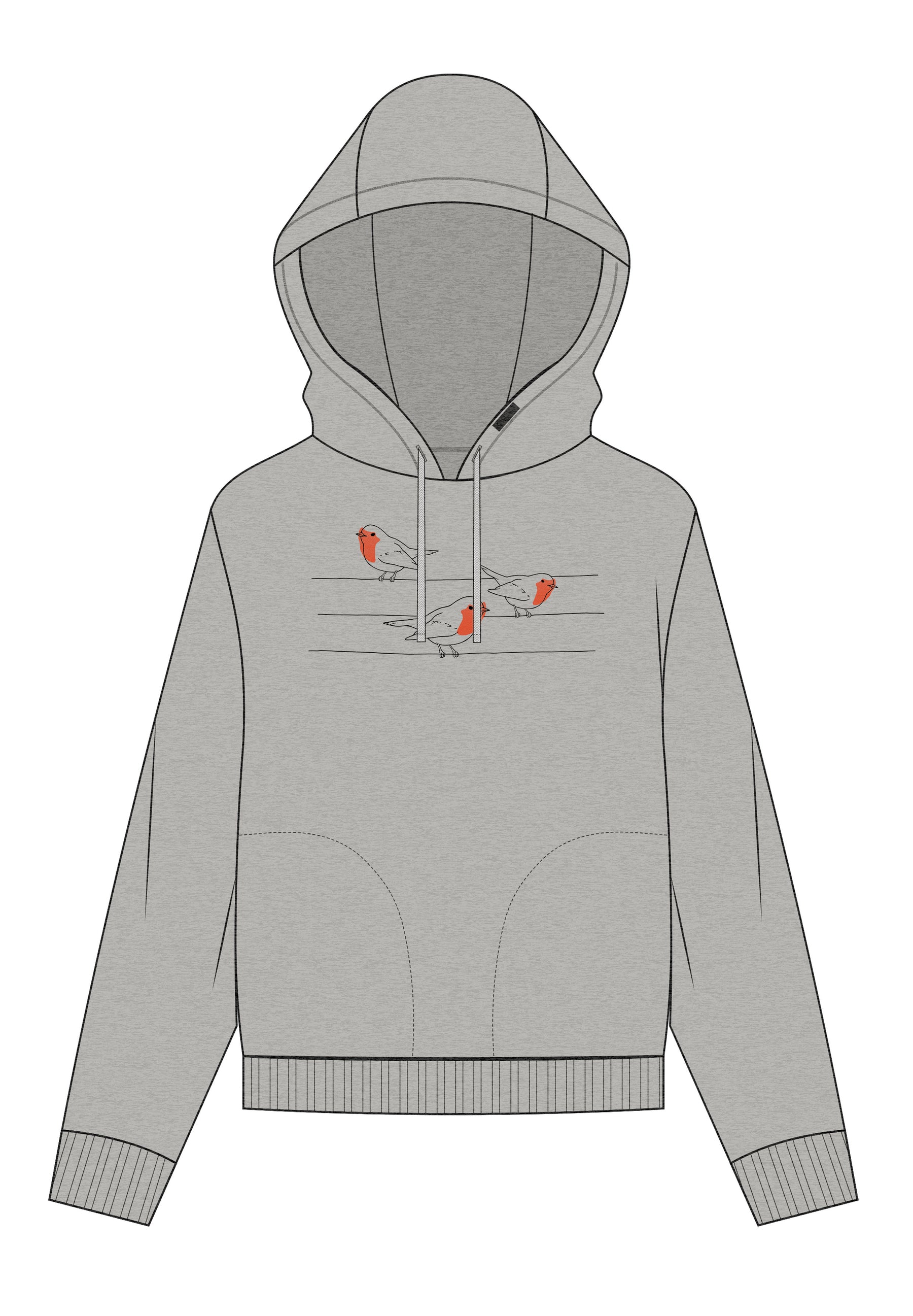 Grau:  Gemütlicher Hoodie aus Bio-Baumwoll Mix für Damen [16717]