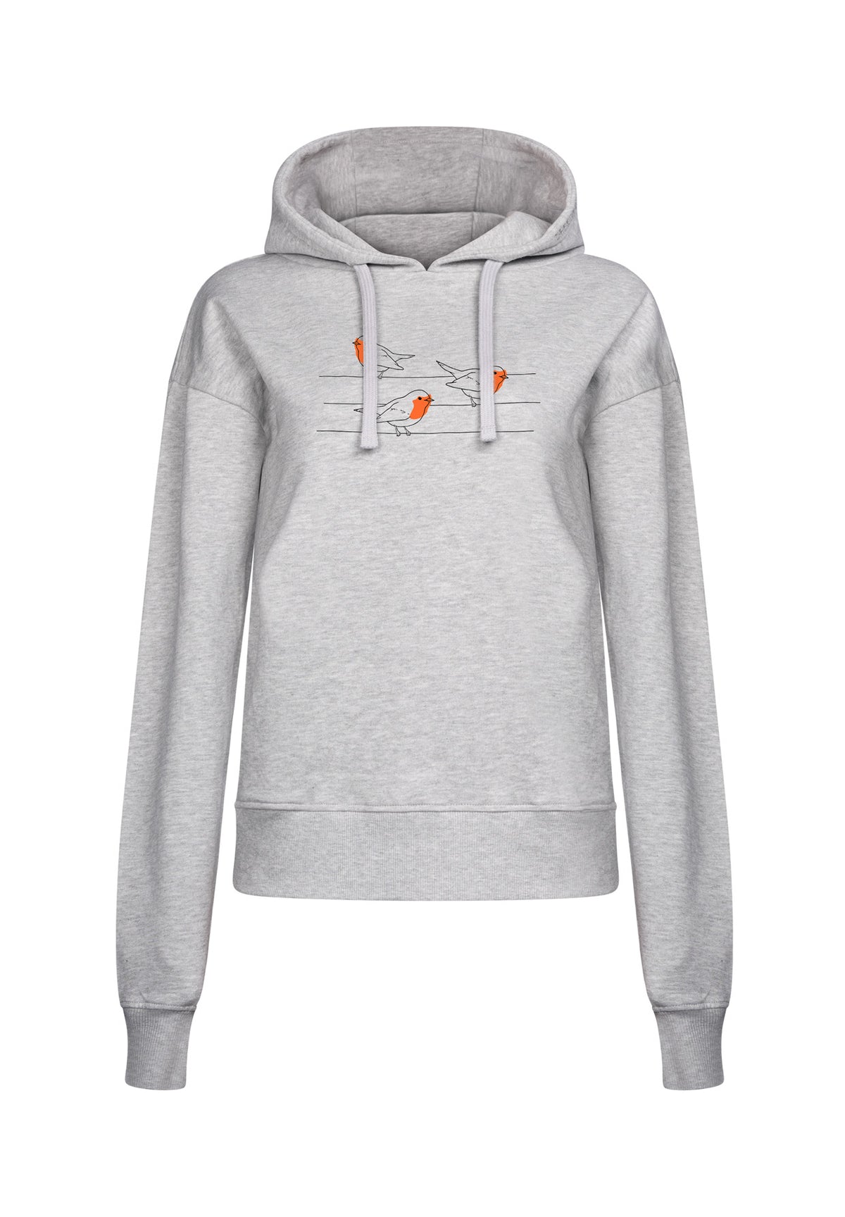 Heather Grey: Gemütlicher Hoodie aus Bio-Baumwoll Mix für Damen [16718]