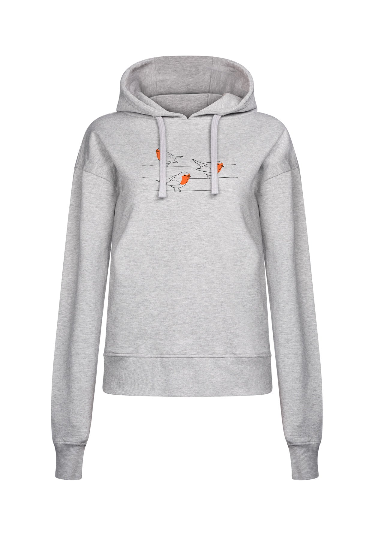 Grau:  Gemütlicher Hoodie aus Bio-Baumwoll Mix für Damen [16718]