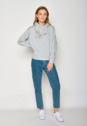 Grau:  Gemütlicher Hoodie aus Bio-Baumwoll Mix für Damen [16719]