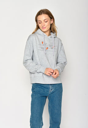 Grau:  Gemütlicher Hoodie aus Bio-Baumwoll Mix für Damen [16720]
