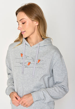 Grau:  Gemütlicher Hoodie aus Bio-Baumwoll Mix für Damen [16723]
