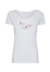 Weiß:  Lässiges T-Shirt aus Bio-Baumwolle für Damen [16725]