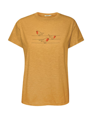 Gelb:  Lässiges T-Shirt aus Bio-Baumwolle für Damen [16726]