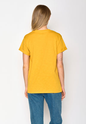 Golden Yellow: Lässiges T-Shirt aus Bio-Baumwolle für Damen [16729]