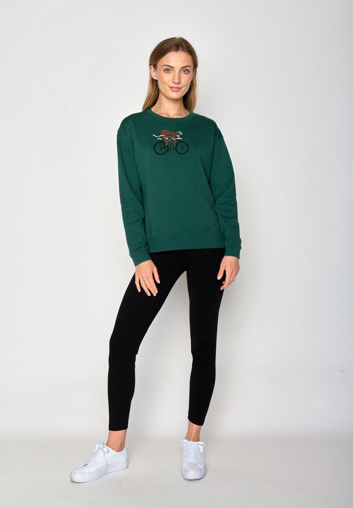 Jungle Green: Gemütliches Sweatshirt aus Bio-Baumwolle für Damen [16738]