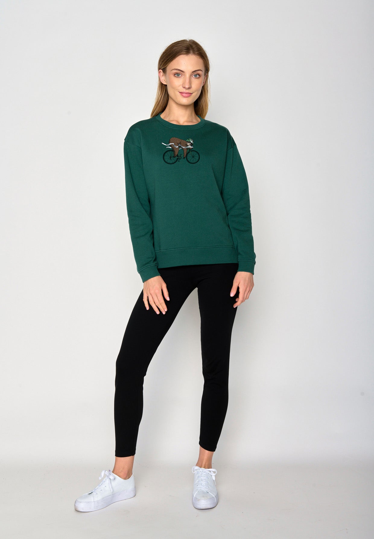 Jungle Green: Gemütliches Sweatshirt aus Bio-Baumwolle für Damen [16738]