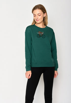 Jungle Green: Gemütliches Sweatshirt aus Bio-Baumwolle für Damen [16739]