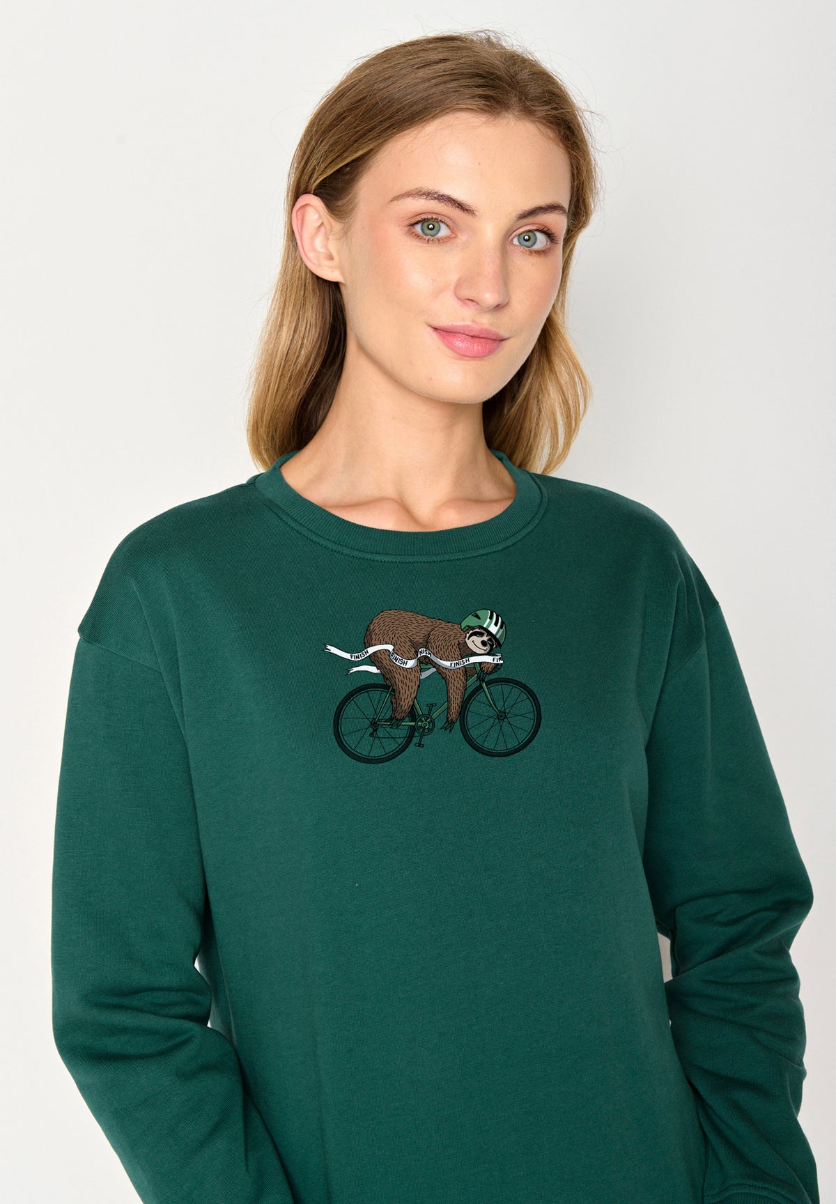 Jungle Green: Gemütliches Sweatshirt aus Bio-Baumwolle für Damen [16741]