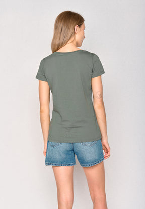 Grün:  Lässiges T-Shirt aus Bio-Baumwolle für Damen [16751]