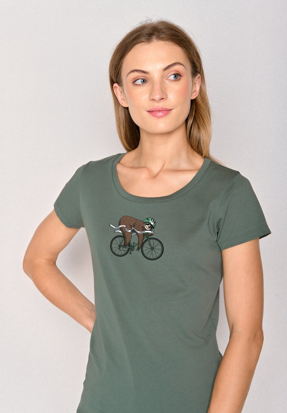 Grün:  Lässiges T-Shirt aus Bio-Baumwolle für Damen [16752]