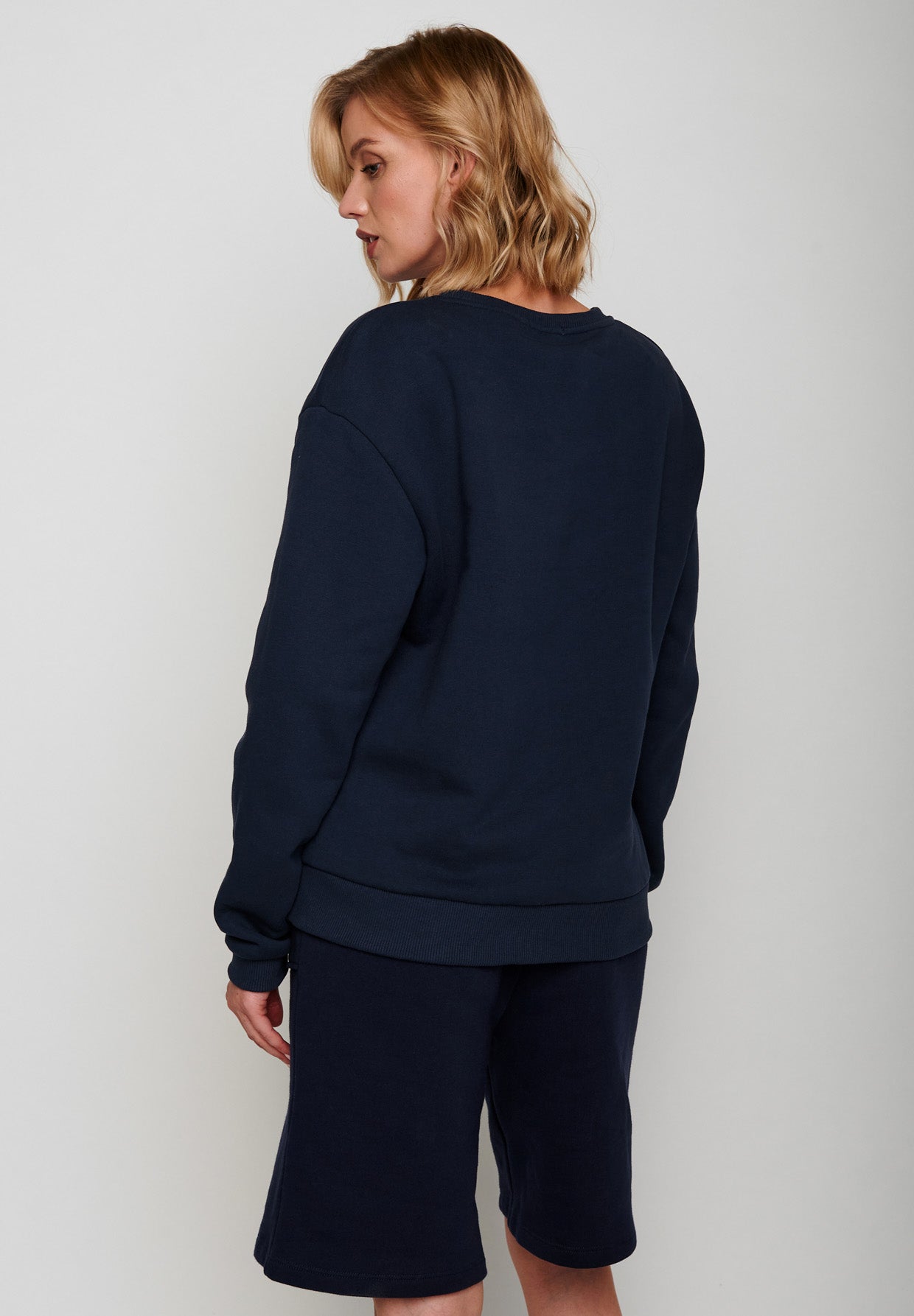 Navy: Gemütliches Sweatshirt aus Bio-Baumwolle für Damen [16760]