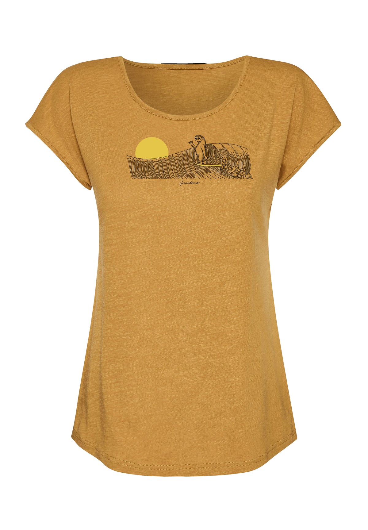 Golden Yellow: Lässiges T-Shirt aus Bio-Baumwolle für Damen [16763]
