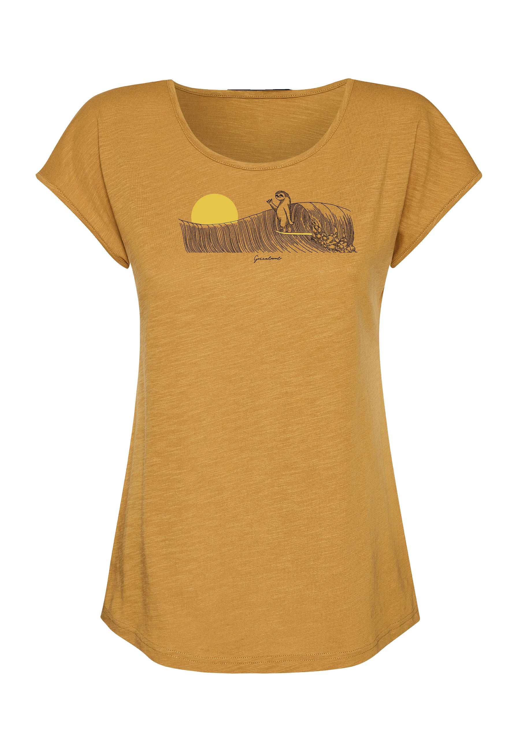 Golden Yellow: Lässiges T-Shirt aus Bio-Baumwolle für Damen [16763]