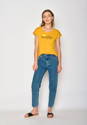 Gelb:  Sportliches T-Shirt aus Bio-Baumwolle für Damen [16764]