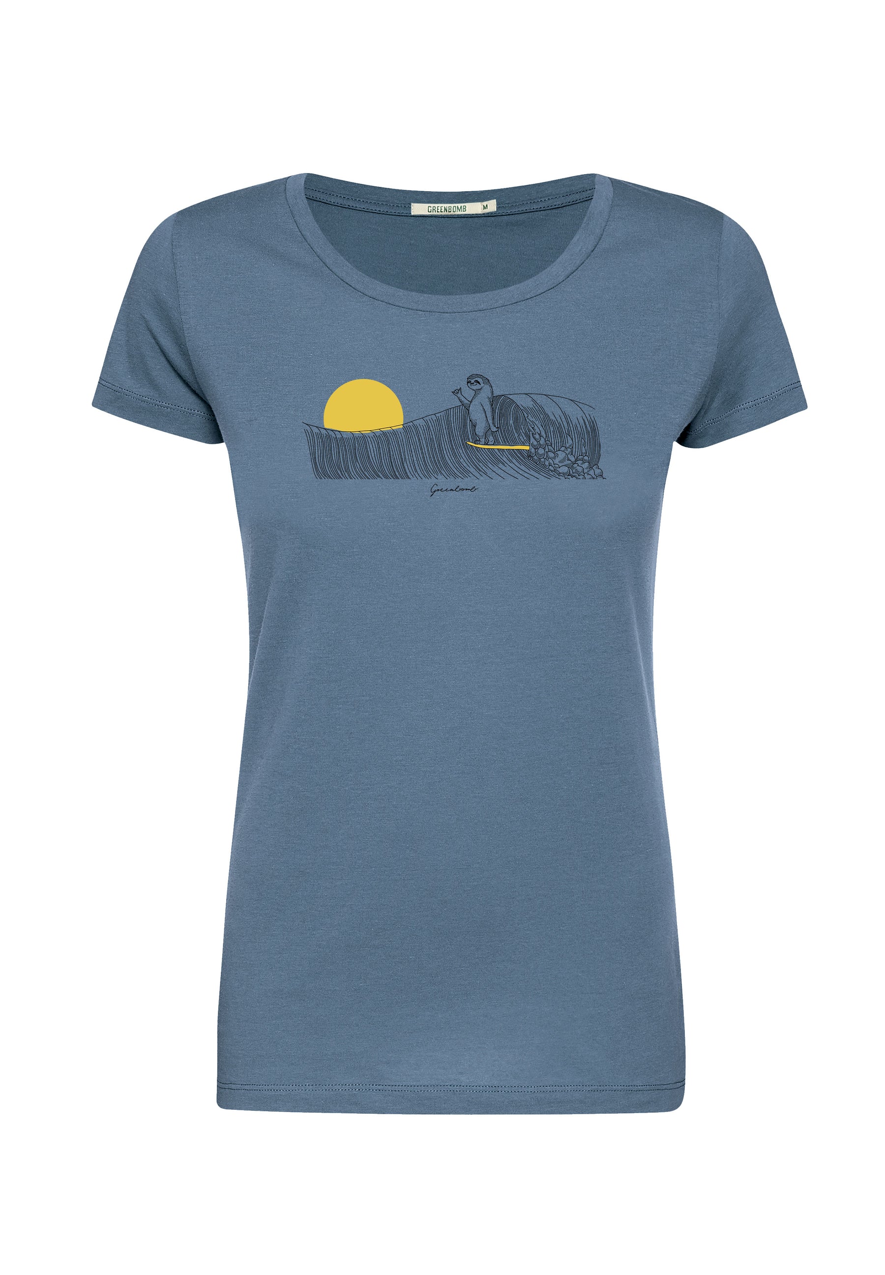 Blau:  Lässiges T-Shirt aus Bio-Baumwolle für Damen [16774]