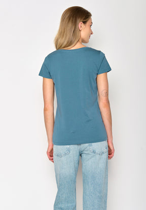 Blau:  Lässiges T-Shirt aus Bio-Baumwolle für Damen [16777]
