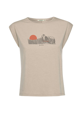 Latte: Lässiges Shirt aus LENZING™ TENCEL™ Mix für Damen [16784]