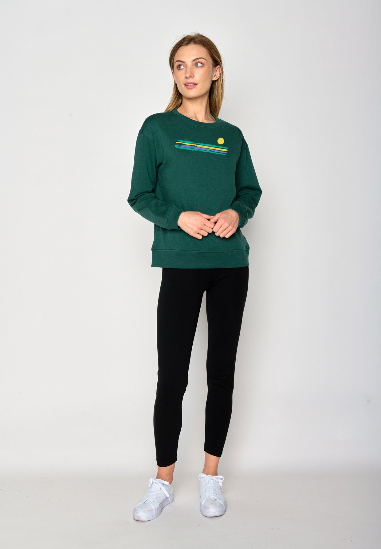 Jungle Green: Gemütliches Sweatshirt aus Bio-Baumwolle für Damen [16791]