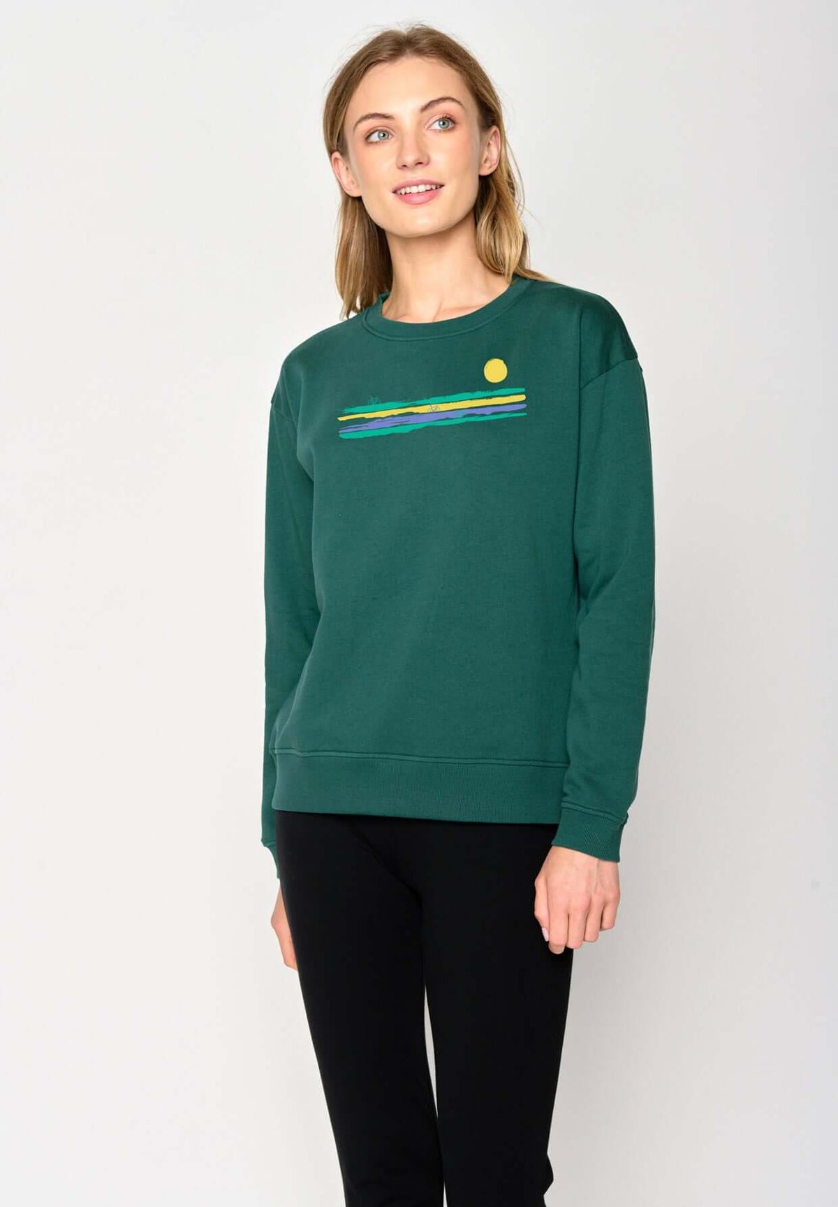 Grün:  Gemütliches Sweatshirt aus Bio-Baumwolle für Damen [16792]