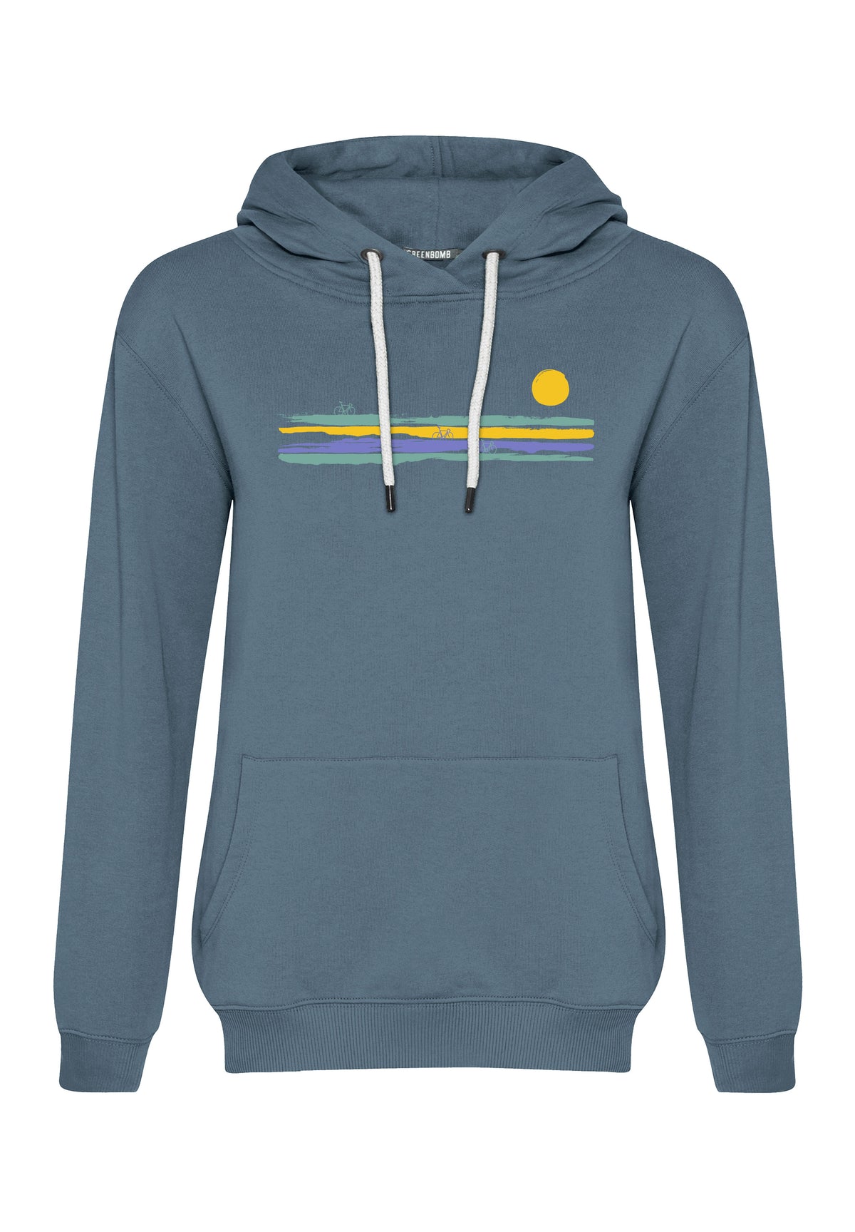 Vintage Blue: Gemütlicher Hoodie aus Bio-Baumwolle für Damen [16796]