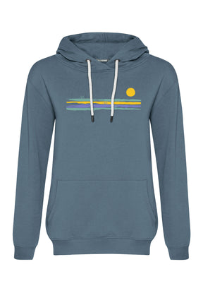 Vintage Blue: Gemütlicher Hoodie aus Bio-Baumwolle für Damen [16796]