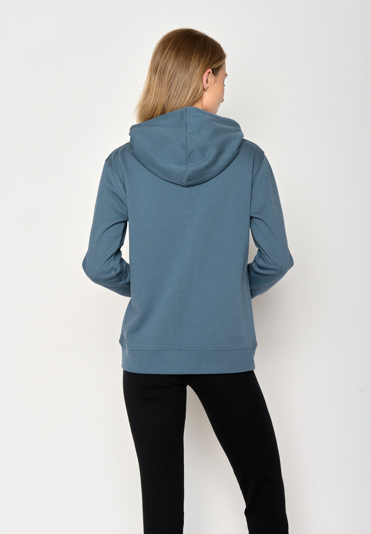 Vintage Blue: Gemütlicher Hoodie aus Bio-Baumwolle für Damen [16799]
