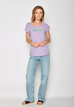 Lilac: Lässiges T-Shirt aus Bio-Baumwolle für Damen [16803]