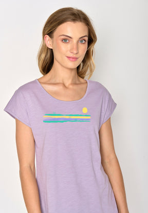 Lilac: Lässiges T-Shirt aus Bio-Baumwolle für Damen [16806]