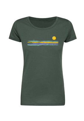 Grün:  Lässiges T-Shirt aus Bio-Baumwolle für Damen [16807]
