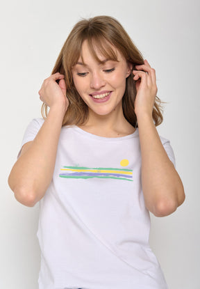 White: Lässiges T-Shirt aus Bio-Baumwolle für Damen [16811]