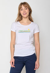 Weiß:  Lässiges T-Shirt aus Bio-Baumwolle für Damen [16812]