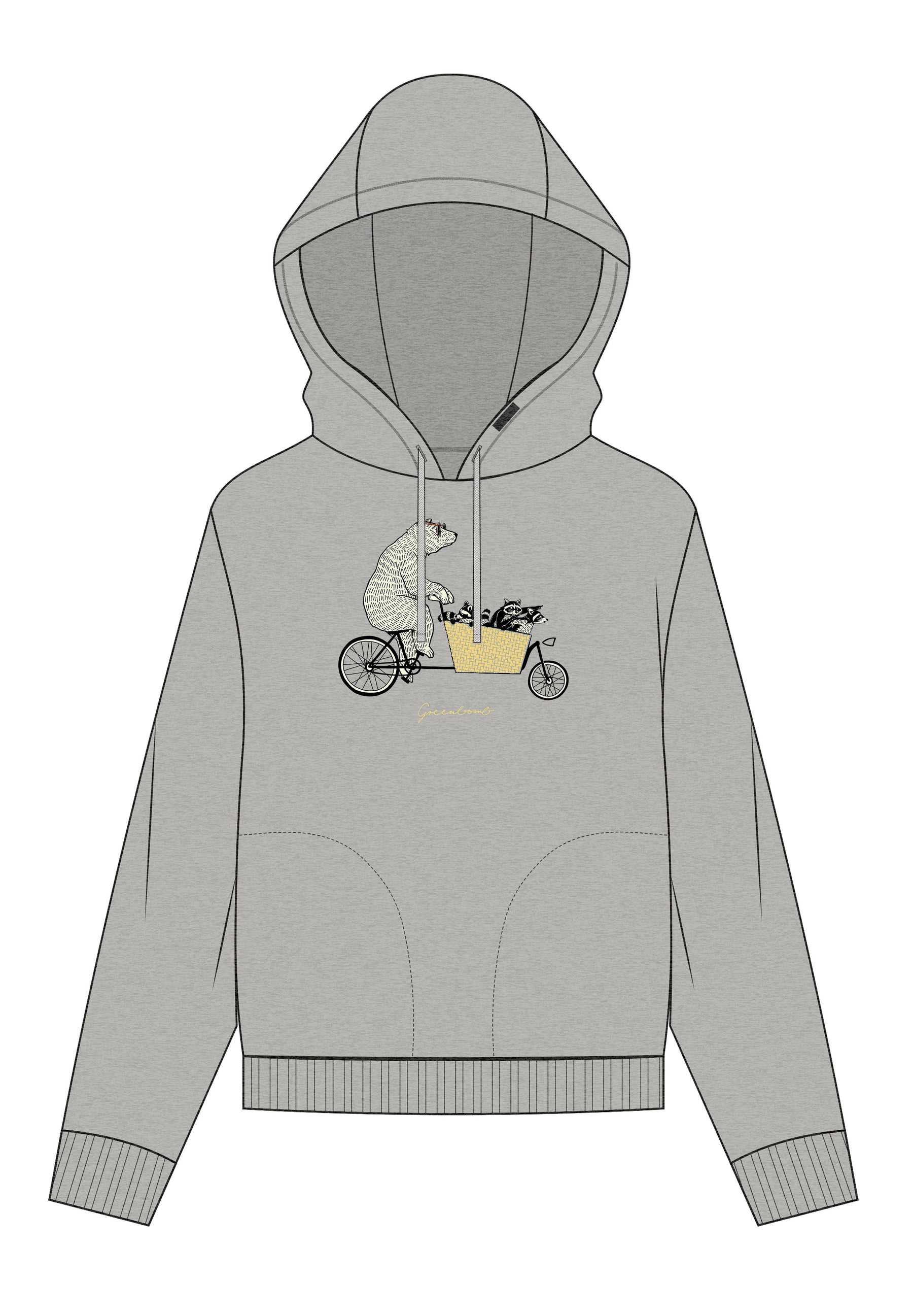 Grau:  Gemütlicher Hoodie aus Bio-Baumwoll Mix für Damen [16821]