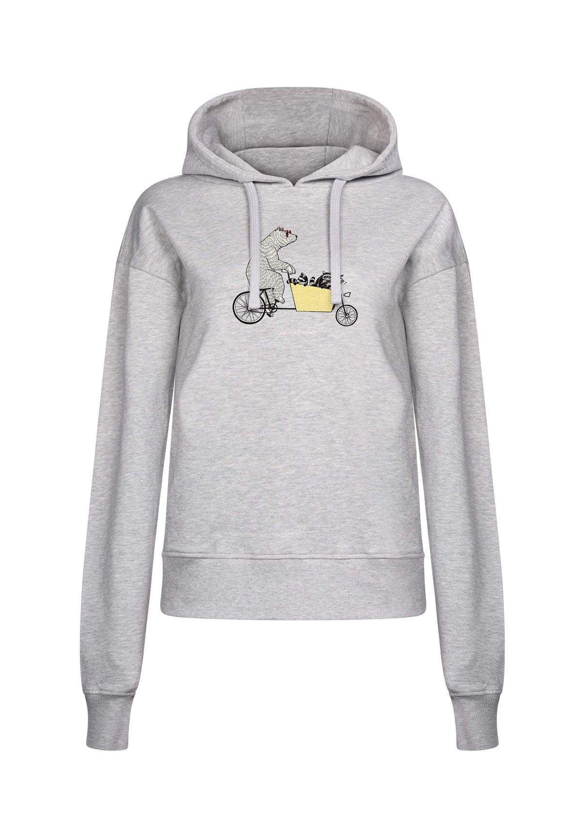 Heather Grey: Gemütlicher Hoodie aus Bio-Baumwoll Mix für Damen [16822]