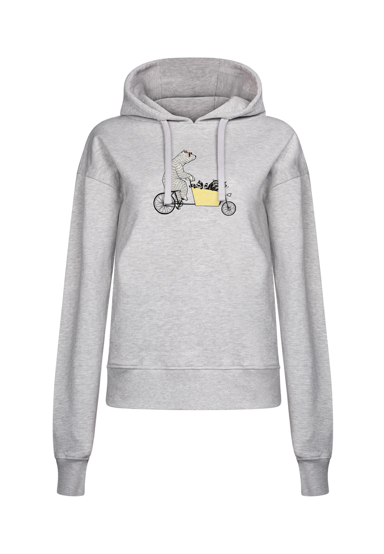 Heather Grey: Gemütlicher Hoodie aus Bio-Baumwoll Mix für Damen [16822]