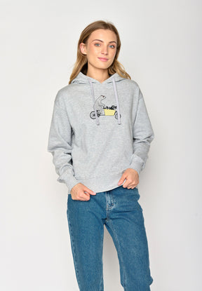 Heather Grey: Gemütlicher Hoodie aus Bio-Baumwoll Mix für Damen [16824]