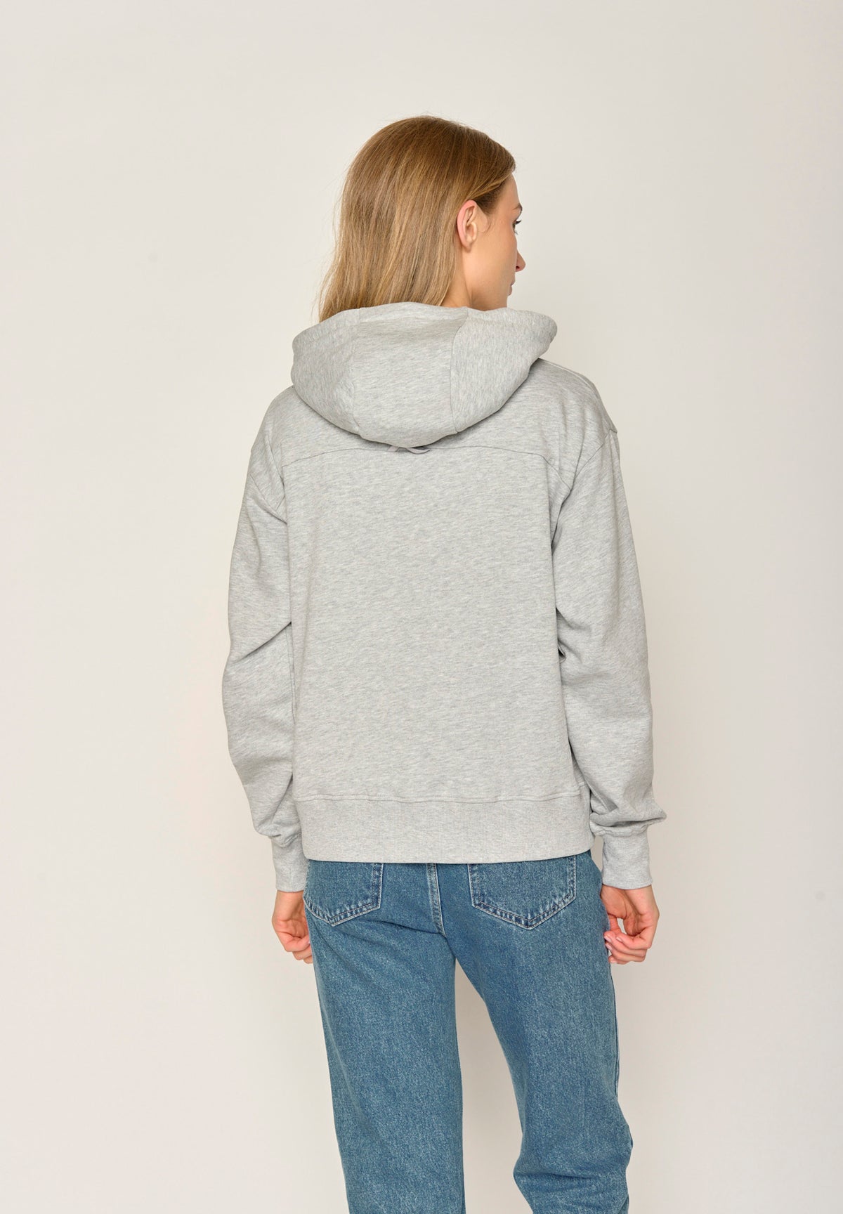 Grau:  Gemütlicher Hoodie aus Bio-Baumwoll Mix für Damen [16825]