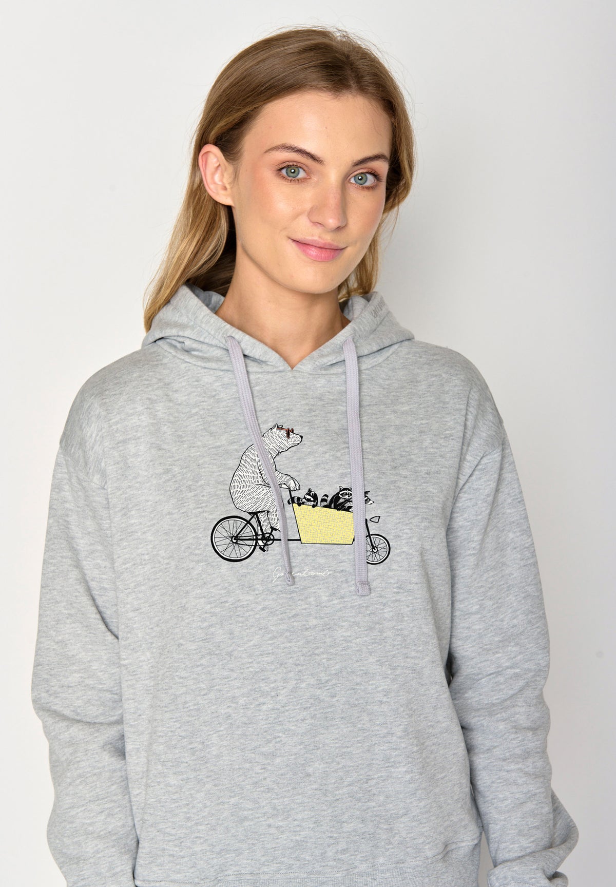 Grau:  Gemütlicher Hoodie aus Bio-Baumwoll Mix für Damen [16826]