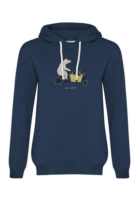 Navy: Gemütlicher Hoodie aus Bio-Baumwolle für Damen [16832]